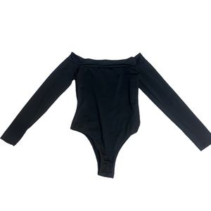 Newvisitster seamless long sleeve off the shoulder body suit